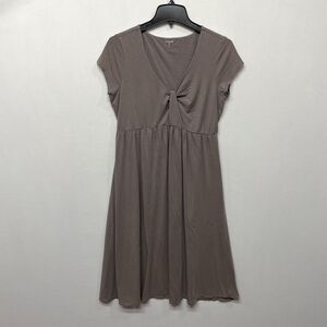 Garnet Hill Women Short Sleeve Dress Size Small Casual Brown B334 -14